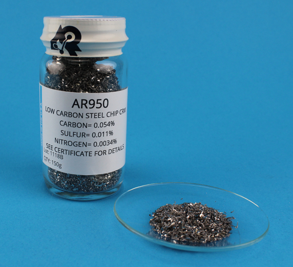 View SOLD OUT - Carbon, Sulfur and Nitrogen Steel Chip CRM (C= 0.054%, S= 0.011%, N= 0.0034%)