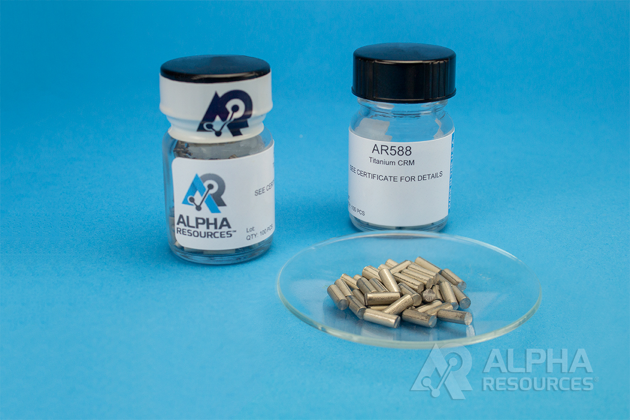 View Hydrogen and Carbon in Titanium CRM (H=0.0178% C=0.0091%) - 0.25g Pins