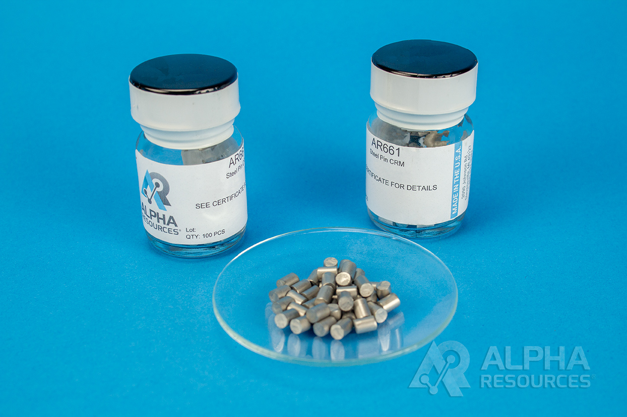 View Steel Pin CRM (O= 0.0007% (reference), N= 0.0086%) - 0.5g Pins