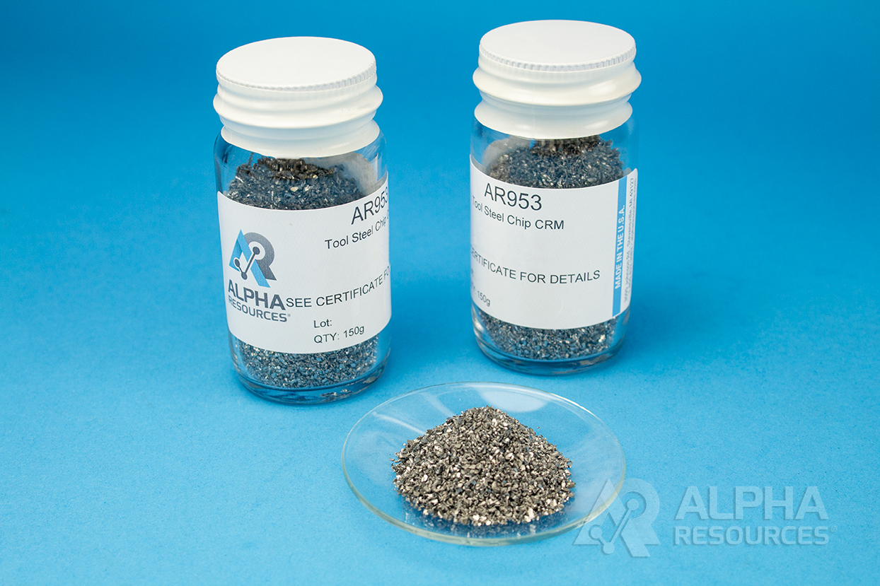 View Carbon, Sulfur and Nitrogen Steel Chip CRM (C= 0.897%, N= 0.0048%)