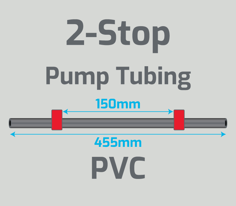 View 2-Stop PVC Red/Red Pump Tubing (ID:1.14mm, L: 455mm, Bridge:150mm)