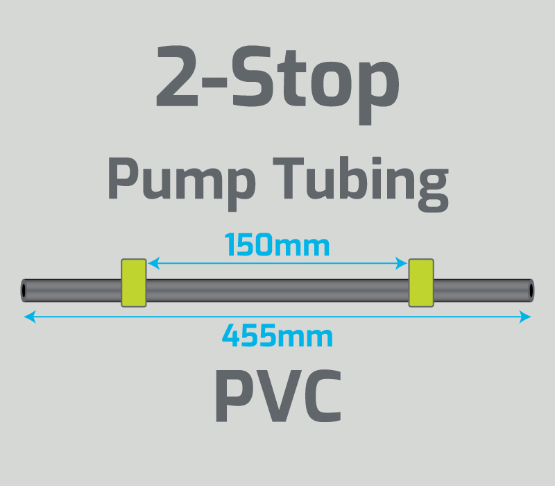 View 2-Stop PVC Green/Green Pump Tubing (ID:1.85mm, L: 455mm, Bridge:150mm)