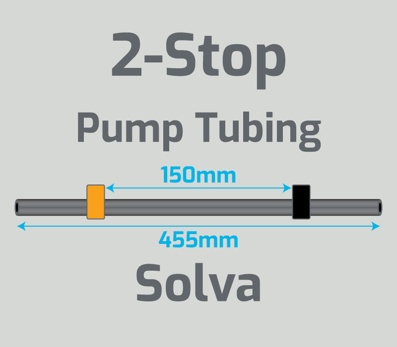 View 2-Stop Solva Orange/Black Pump Tubing  (ID:0.13mm, L: 455mm, Bridge:150mm)