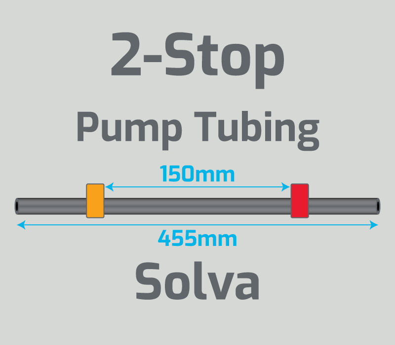 View 2-Stop Solva Orange/Red Pump Tubing  (ID:0.19mm, L: 455mm, Bridge:150mm)