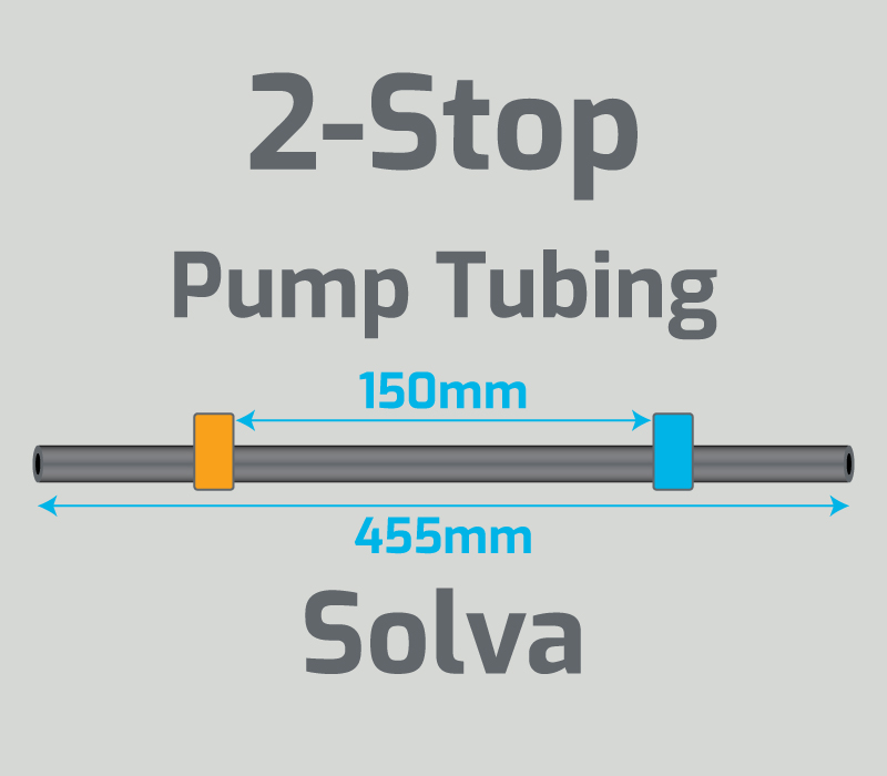 View 2-Stop Solva Orange/Blue Pump Tubing  (ID:0.25mm, L: 455mm, Bridge:150mm)