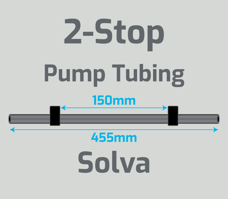 View 2-Stop Solva Black/Black Pump Tubing  (ID:0.76mm, L: 455mm, Bridge:150mm)