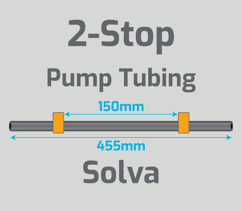 View 2-Stop Solva Orange/Orange Pump Tubing  (ID:0.89mm, L: 455mm, Bridge:150mm)