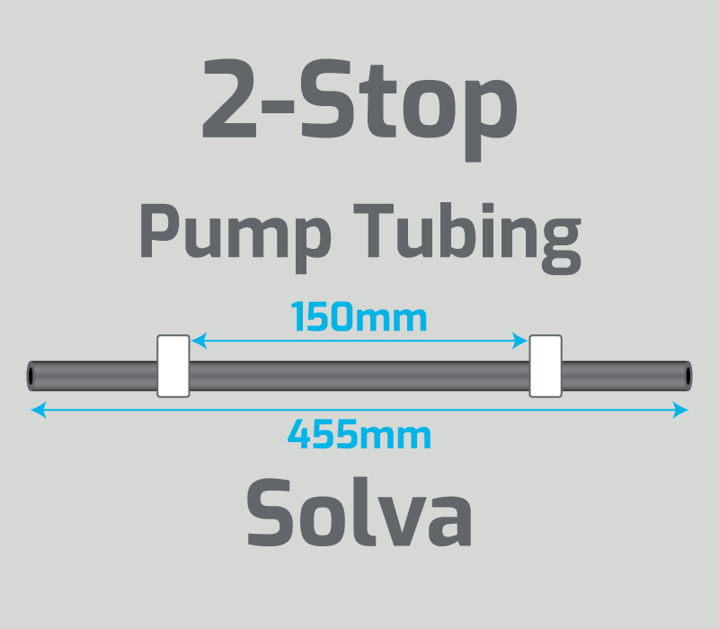 View 2-Stop Solva White/White Pump Tubing  (ID:1.02mm, L: 455mm, Bridge:150mm)