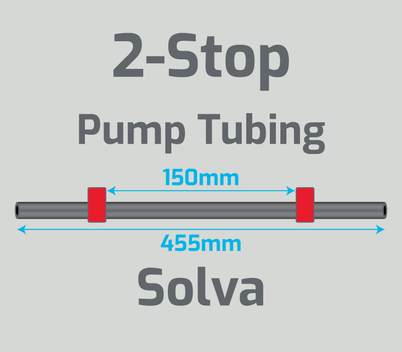 View 2-Stop Solva Red/Red Pump Tubing  (ID:1.14mm, L: 455mm, Bridge:150mm)