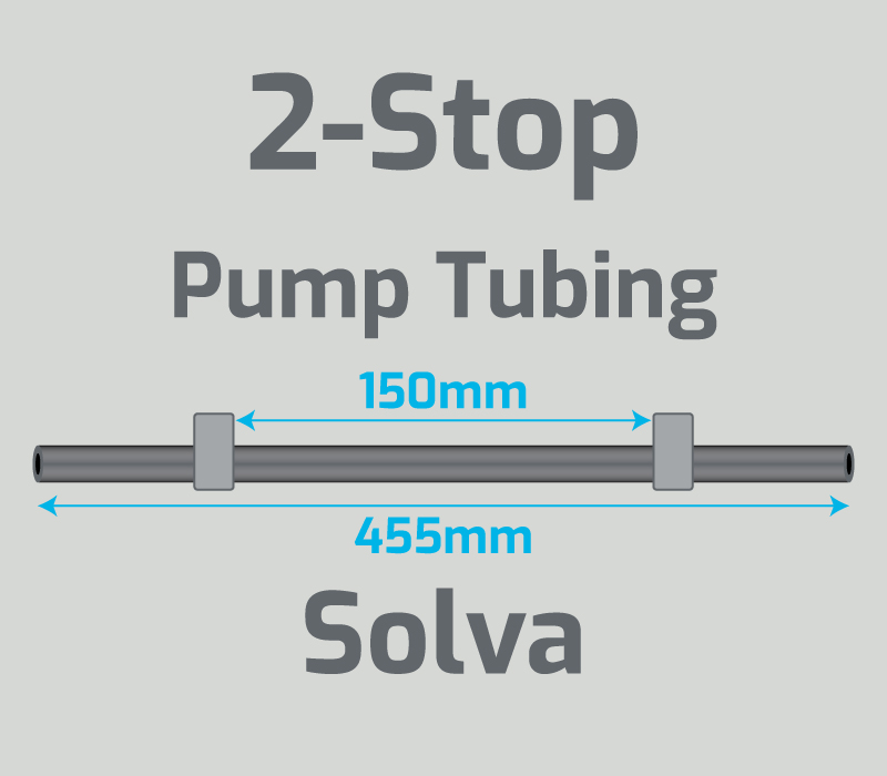 View 2-Stop Solva Gray/Gray Pump Tubing  (ID:1.30mm, L: 455mm, Bridge:150mm)