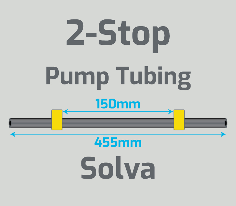 View 2-Stop Solva Yellow/Yellow Pump Tubing  (ID:1.42mm, L: 455mm, Bridge:150mm)