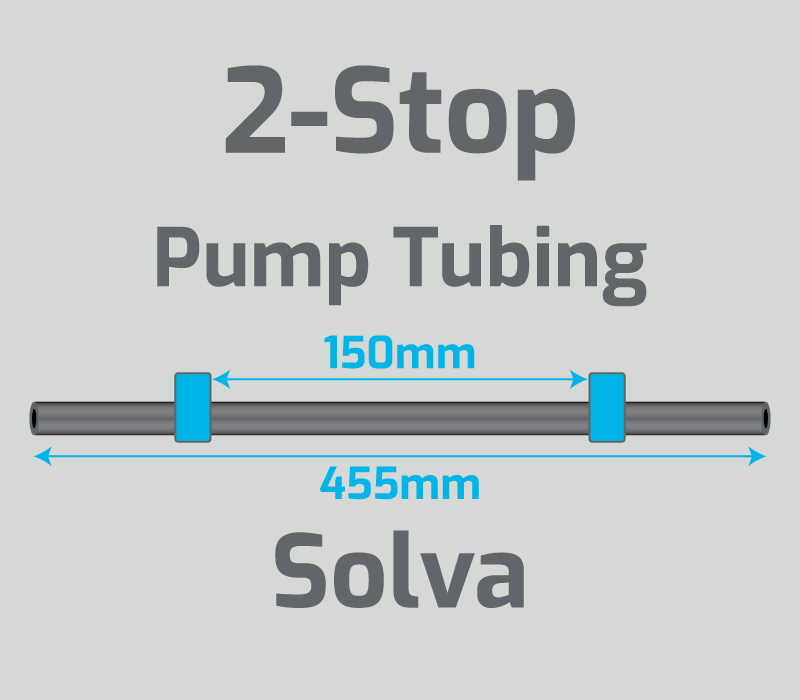 View 2-Stop Solva Blue/Blue Pump Tubing  (ID:1.65mm, L: 455mm, Bridge:150mm)