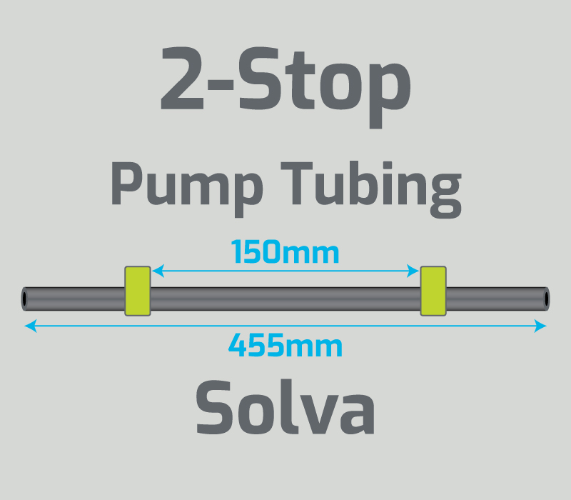 View 2-Stop Solva Green/Green Pump Tubing  (ID:1.85mm, L: 455mm, Bridge:150mm)