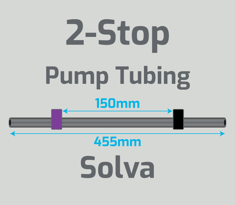 View 2-Stop Solva Purple/Black Pump Tubing  (ID:2.29mm, L: 455mm, Bridge:150mm)