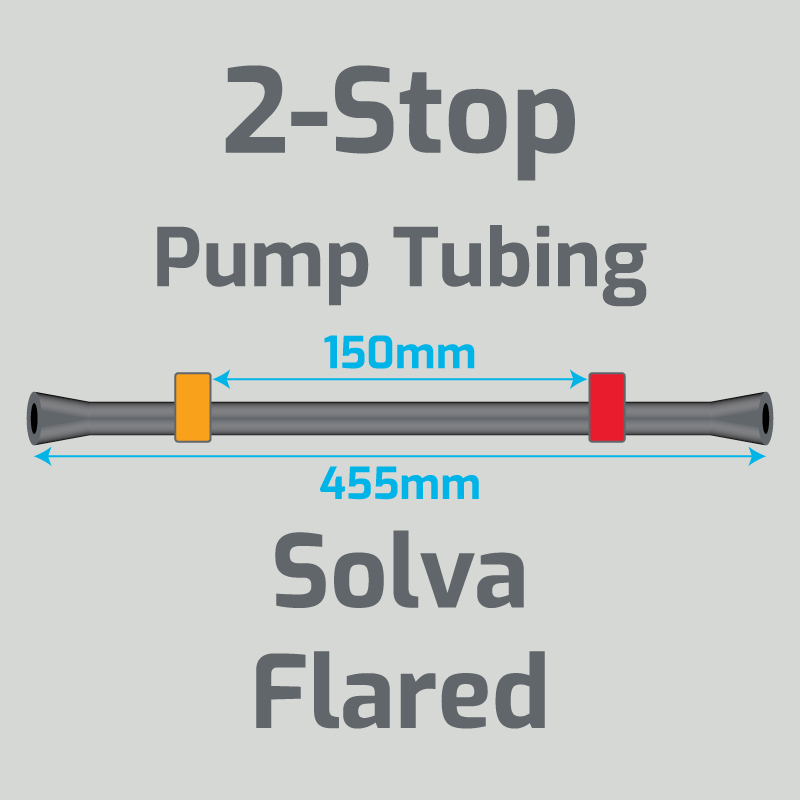 View 2-Stop Solva Flared Orange/Red Pump Tubing  (ID:0.19mm, L: 455mm, Bridge:150mm)