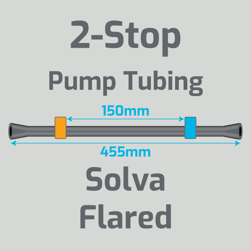 View 2-Stop Solva Flared Orange/Blue Pump Tubing  (ID:0.25mm, L: 455mm, Bridge:150mm)