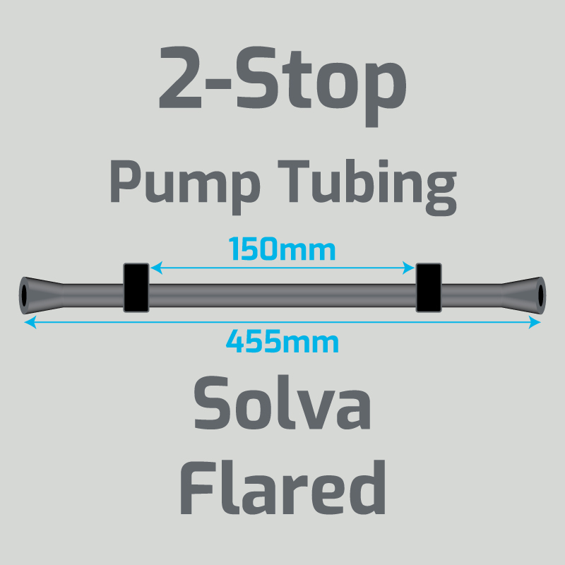 View 2-Stop Solva Flared Black/Black Pump Tubing (ID:0.76mm, L: 455mm, Bridge:150mm)