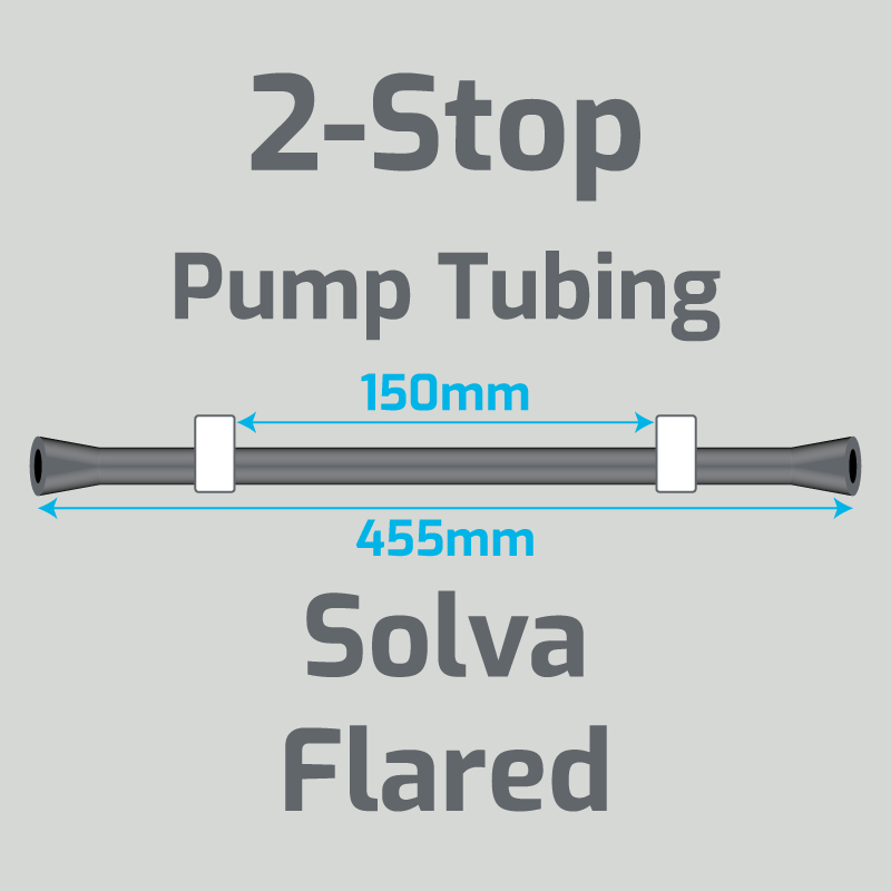 View 2-Stop Solva Flared White/White Pump Tubing (ID:1.02mm, L: 455mm, Bridge:150mm)