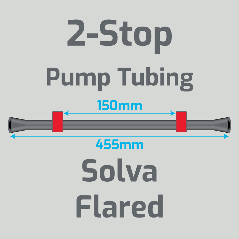 View 2-Stop Solva Flared Red/Red Pump Tubing (ID:1.14mm, L: 455mm, Bridge:150mm)