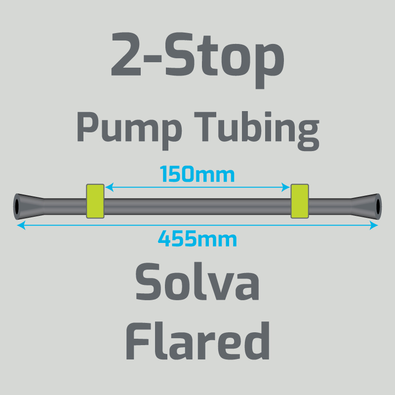 View 2-Stop Solva Flared Green/Green Pump Tubing (ID:1.85mm, L: 455mm, Bridge:150mm)
