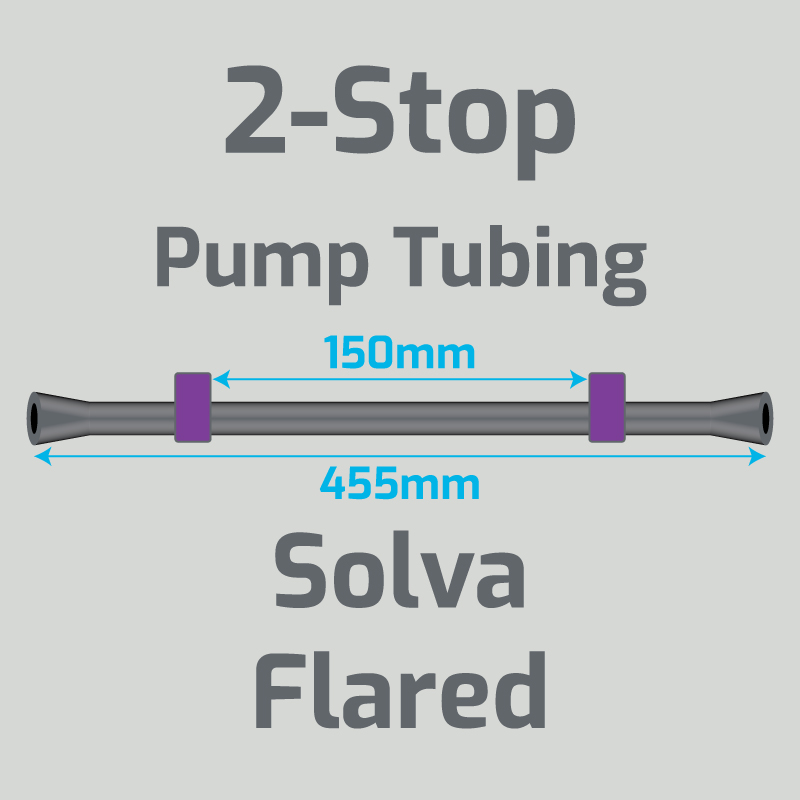 View 2-Stop Solva Flared Purple/Purple Pump Tubing (ID:2.06mm, L: 455mm, Bridge:150mm)