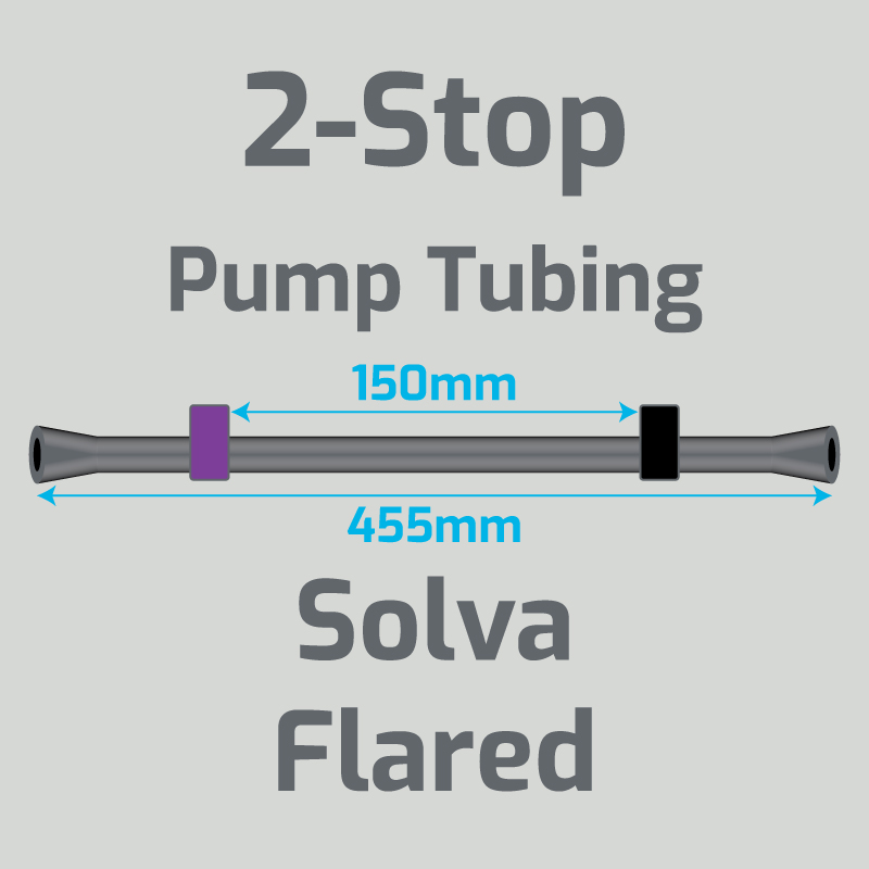 View 2-Stop Solva Flared Purple/Black Pump Tubing (ID:2.29mm, L: 455mm, Bridge:150mm)