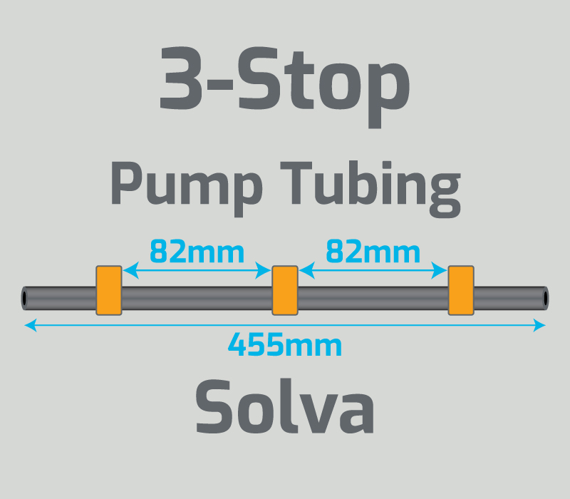 View 3-Stop Solva Orange/Orange/Orange Pump Tubing (ID:0.89mm, L455mm, Bridge: 82/82mm)