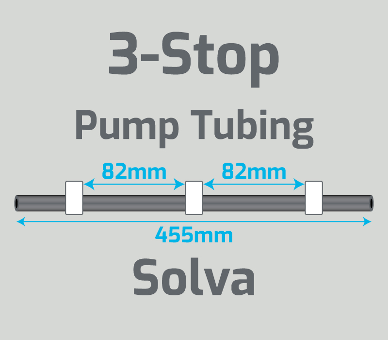 View 3-Stop Solva White/White/White Pump Tubing (ID:1.02mm, L455mm, Bridge: 82/82mm)