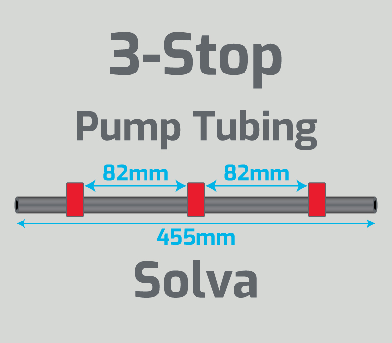 View 3-Stop Solva Red/Red/Red Pump Tubing (ID:1.14mm, L455mm, Bridge: 82/82mm)
