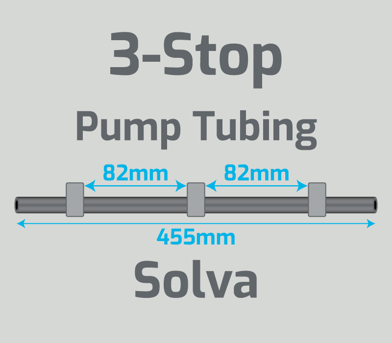 View 3-Stop Solva Gray/Gray/Gray Pump Tubing (ID:1.30mm, L455mm, Bridge: 82/82mm)