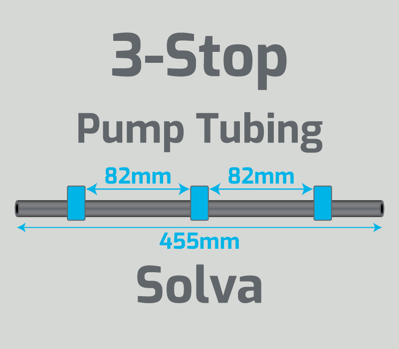 View 3-Stop Solva Blue/Blue/Blue Pump Tubing (ID:1.65mm, L455mm, Bridge: 82/82mm)
