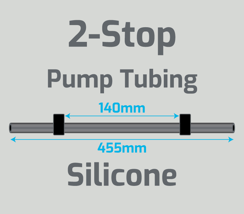 View 2-Stop Silicone Black/Black Pump Tubing  (ID:0.76mm, L: 455mm, Bridge:140mm)