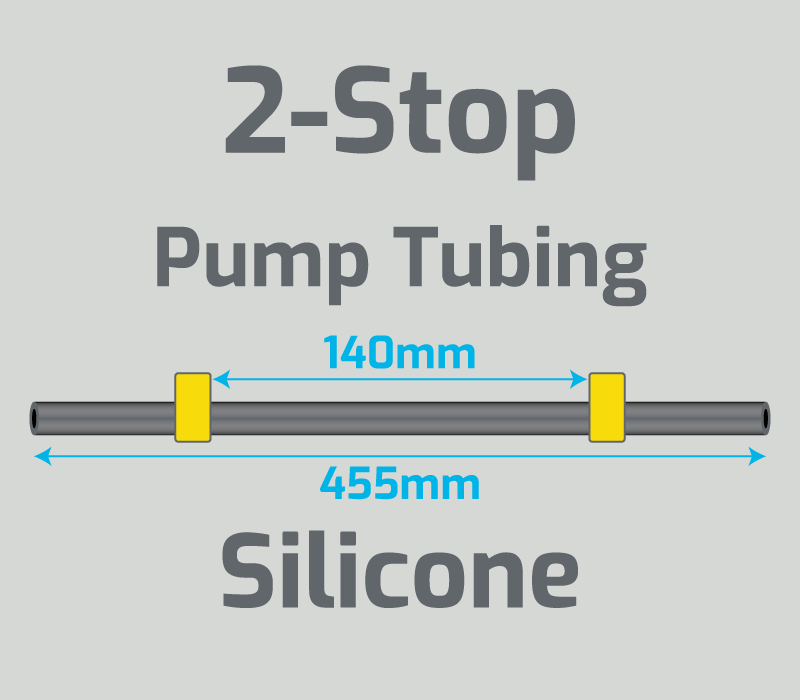 View 2-Stop Silicone Yellow/Yellow Pump Tubing  (ID:1.42mm, L: 455mm, Bridge:140mm)