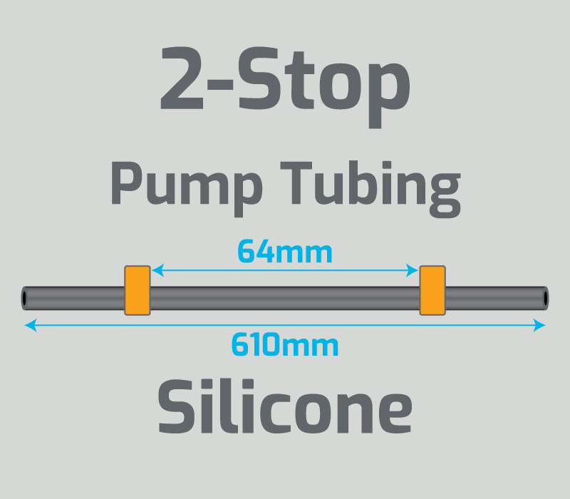 View 2-Stop Silicone Orange/Orange Pump Tubing  (ID:0.89mm, L: 610mm, Bridge:64mm)