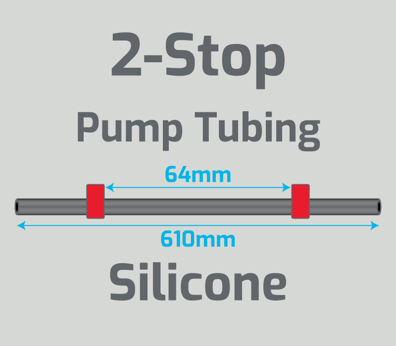 View 2-Stop Silicone Red/Red Pump Tubing  (ID:1.14mm, L: 610mm, Bridge:64mm)
