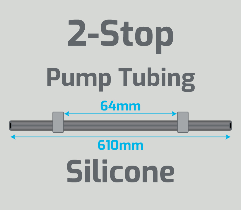View 2-Stop Silicone Gray/Gray Pump Tubing  (ID:0.19mm, L: 610mm, Bridge:64mm)