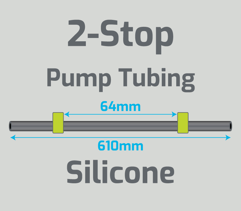 View 2-Stop Silicone Green/Green Pump Tubing (ID:1.85mm, L: 610mm, Bridge:64mm)