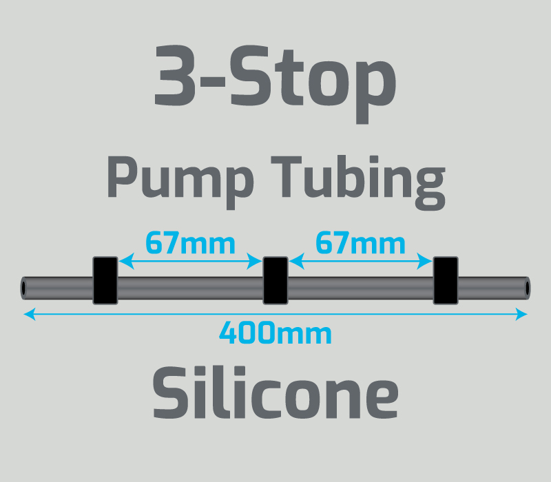 View 3-Stop Silicone Black/Black/Black Pump Tubing  (ID:0.76mm, L: 400mm, Bridge:67/67mm)
